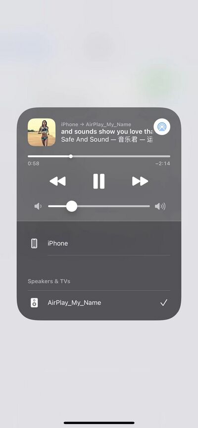 shirplay iphone 选择airplay界面